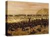 Battle of Miraflores, Peruvian Soldiers Defending Lima from the Advance of the Chilean Army-Juan Manuel Blanes-Stretched Canvas