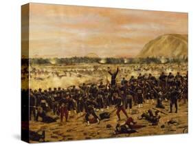 Battle of Miraflores, Peruvian Soldiers Defending Lima from the Advance of the Chilean Army-Juan Manuel Blanes-Stretched Canvas