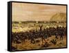 Battle of Miraflores, Peruvian Soldiers Defending Lima from the Advance of the Chilean Army-Juan Manuel Blanes-Framed Stretched Canvas
