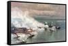 Battle of Mobile Bay, Pub L Prang & Co. (Colour Litho)-Thure De Thulstrup-Framed Stretched Canvas