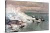 Battle of Mobile Bay, Pub L Prang & Co. (Colour Litho)-Thure De Thulstrup-Stretched Canvas