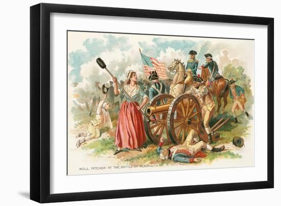 Battle of Monmouth, Molly Pitcher-null-Framed Art Print