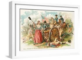 Battle of Monmouth, Molly Pitcher-null-Framed Art Print