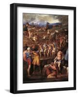 Battle of Montemurlo and Rape of Ganymede, August 1, 1537-Battista Franco-Framed Giclee Print