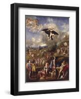 Battle of Montemurlo and Rape of Ganymede, August 1, 1537-Battista Franco-Framed Giclee Print