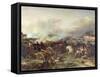 Battle of Montereau, 18th February 1814-Jean Charles Langlois-Framed Stretched Canvas