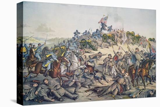 Battle of Nashville, December 15-16Th, 1864, Engraved by Kurz and Allison, 1891 (Colour Litho)-American-Stretched Canvas