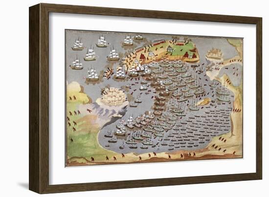 Battle of Navarino, 1827, from the Pictorial History of the Greek War of Independence-null-Framed Giclee Print