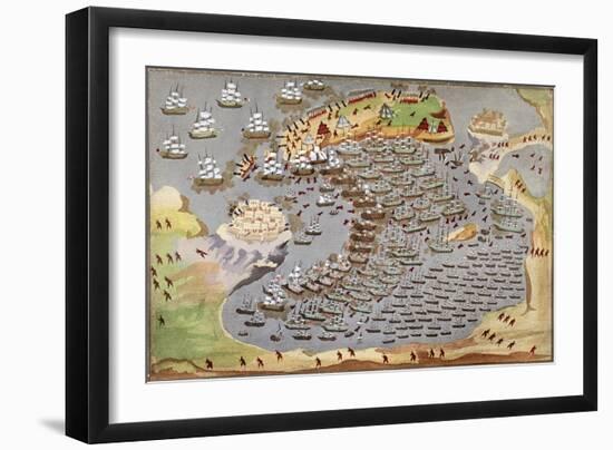 Battle of Navarino, 1827, from the Pictorial History of the Greek War of Independence-null-Framed Giclee Print