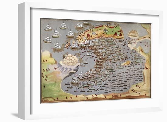 Battle of Navarino, 1827, from the Pictorial History of the Greek War of Independence-null-Framed Giclee Print