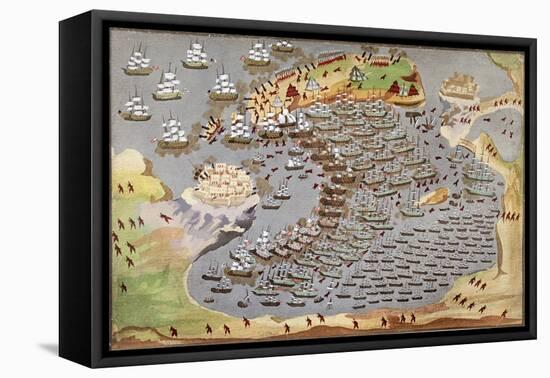 Battle of Navarino, 1827, from the Pictorial History of the Greek War of Independence-null-Framed Stretched Canvas