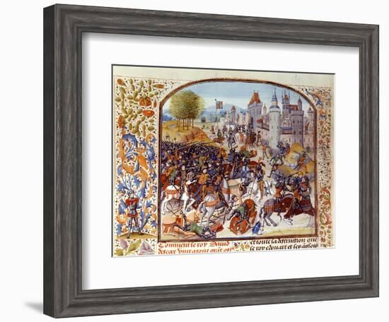 Battle of Neville's Cross from the Hundred Years War: a Diversionary Action by the French-null-Framed Giclee Print