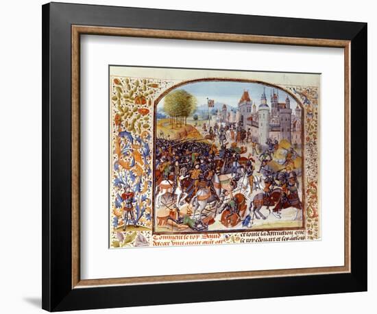 Battle of Neville's Cross from the Hundred Years War: a Diversionary Action by the French-null-Framed Giclee Print