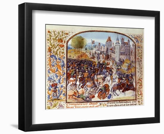 Battle of Neville's Cross from the Hundred Years War: a Diversionary Action by the French-null-Framed Giclee Print