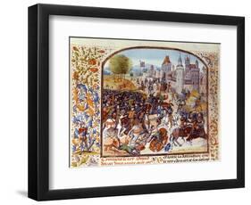 Battle of Neville's Cross from the Hundred Years War: a Diversionary Action by the French-null-Framed Giclee Print