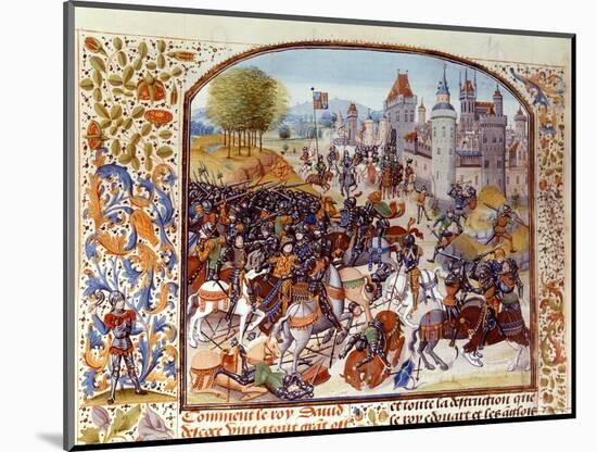 Battle of Neville's Cross from the Hundred Years War: a Diversionary Action by the French-null-Mounted Giclee Print