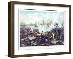 Battle of New Orleans, pub. Kurz & Allison, c.1890-American School-Framed Giclee Print