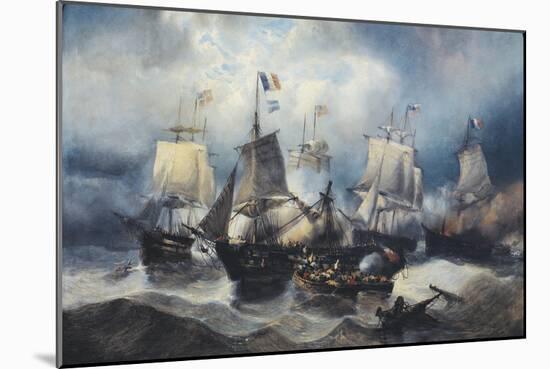 Battle of Nile or Battle of Bay of Aboukir, 1-2 August 1798-Francois Etienne Musin-Mounted Giclee Print