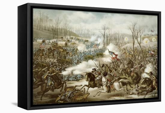 Battle of Pea Ridge, Arkansas, 6th-8th March, Engraved by Kurz and Allison-null-Framed Stretched Canvas