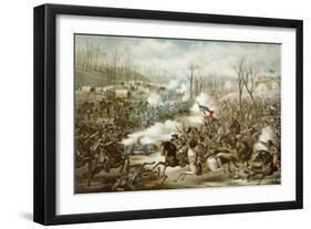 Battle of Pea Ridge, Arkansas, 6th-8th March, Engraved by Kurz and Allison-null-Framed Giclee Print