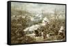 Battle of Pea Ridge, Arkansas, 6th-8th March, Engraved by Kurz and Allison-null-Framed Stretched Canvas