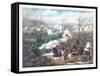 Battle of Pea Ridge, Arkansas, Pub. Kurz and Allison, 1889-null-Framed Stretched Canvas