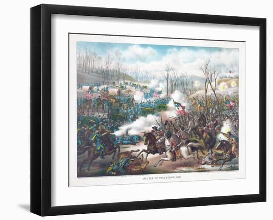 Battle of Pea Ridge, Arkansas, Pub. Kurz and Allison, 1889-null-Framed Giclee Print