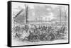 Battle of Pittsburg Landing, Dresser's Battery-Frank Leslie-Framed Stretched Canvas