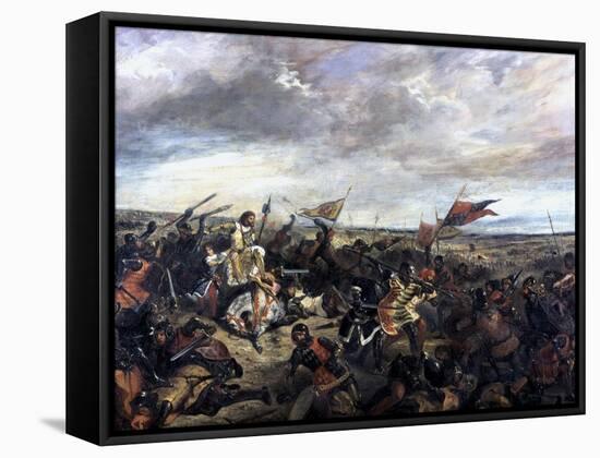 Battle of Poitiers, 1830-Eugene Delacroix-Framed Stretched Canvas