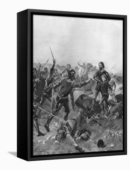 Battle of Poitiers, France, 1356-Henri-Louis Dupray-Framed Stretched Canvas