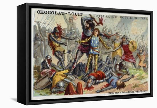 Battle of Poitiers, France, 1356-null-Framed Stretched Canvas