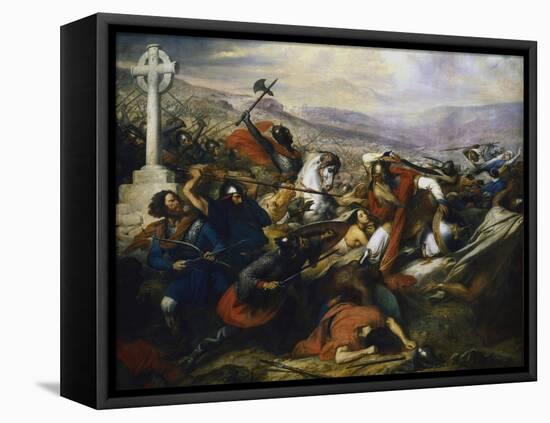 Battle of Poitiers, France, 732-Charles Auguste Guillaume Steuben-Framed Stretched Canvas