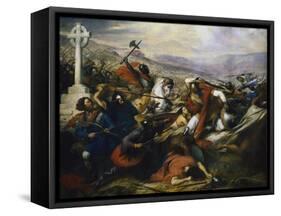 Battle of Poitiers, France, 732-Charles Auguste Guillaume Steuben-Framed Stretched Canvas