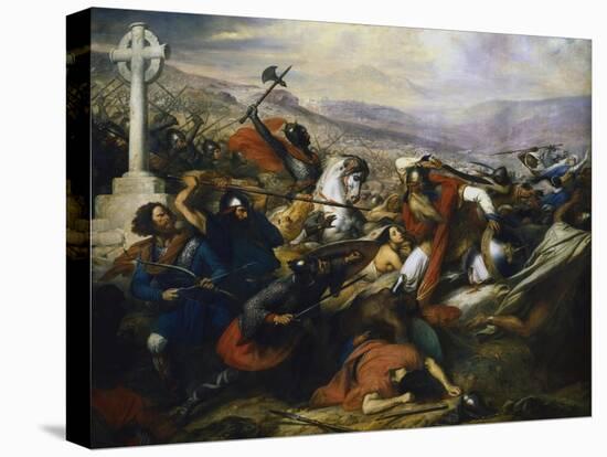 Battle of Poitiers, France, 732-Charles Auguste Guillaume Steuben-Stretched Canvas