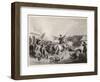 Battle of Poltava Peter the Great Defeats Charles XII of Sweden at Poltava-W. Hulland-Framed Art Print