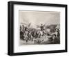 Battle of Poltava Peter the Great Defeats Charles XII of Sweden at Poltava-W. Hulland-Framed Art Print