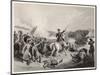 Battle of Poltava Peter the Great Defeats Charles XII of Sweden at Poltava-W. Hulland-Mounted Art Print