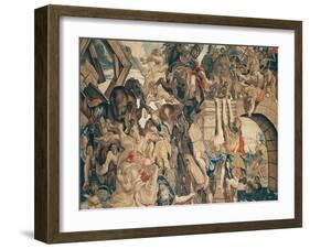 Battle of Pons Milvius, from a Series Depicting the History of Constantine the Great, Before 1663-Peter Paul Rubens-Framed Giclee Print