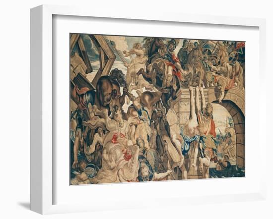 Battle of Pons Milvius, from a Series Depicting the History of Constantine the Great, Before 1663-Peter Paul Rubens-Framed Giclee Print