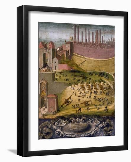 Battle of Port Camollia in Siena, 1526-Giovanni Cini-Framed Giclee Print