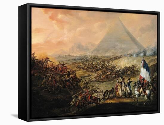 Battle of Pyramids, 21 July 1798-Francois Louis Joseph Watteau-Framed Stretched Canvas