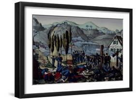 Battle of Reichshoffen or Woerth, August 6, 1870, Franco-Prussian War, France-null-Framed Giclee Print