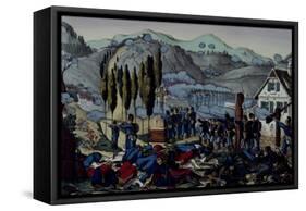 Battle of Reichshoffen or Woerth, August 6, 1870, Franco-Prussian War, France-null-Framed Stretched Canvas