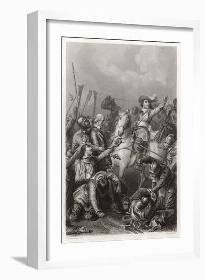 Battle of Rocroi, Louis II Conde Rallies the French-Pardinel-Framed Art Print