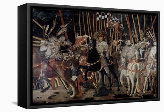 Battle of San Romano: the Counter Attack of Michelotto Da Contignola-Paolo Uccello-Framed Stretched Canvas