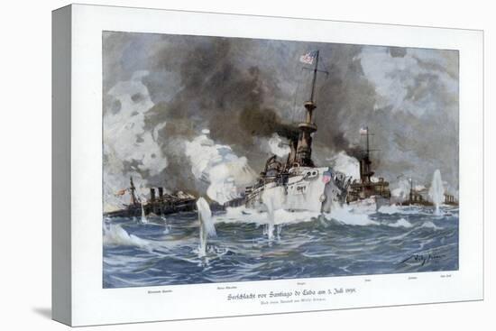 Battle of Santiago De Cuba, 3 July 1898-Willy Stower-Stretched Canvas