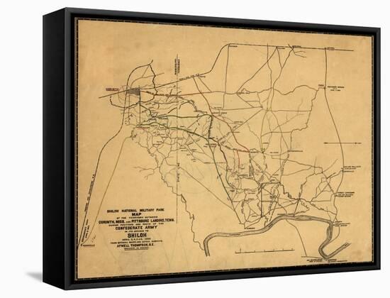 Battle of Shiloh - Civil War Panoramic Map-Lantern Press-Framed Stretched Canvas
