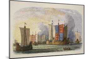 Battle of Sluys, 1340, from a Chronicle of England BC 55 to Ad 1485, Pub. London, 1863-James William Edmund Doyle-Mounted Giclee Print