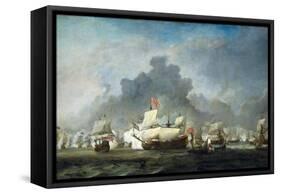 Battle of Solebay in the Anglo Dutch War - 1672-Van De Velde-Framed Stretched Canvas