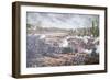Battle of Stone River, 1863, engraving of Kurz and Allison-null-Framed Giclee Print